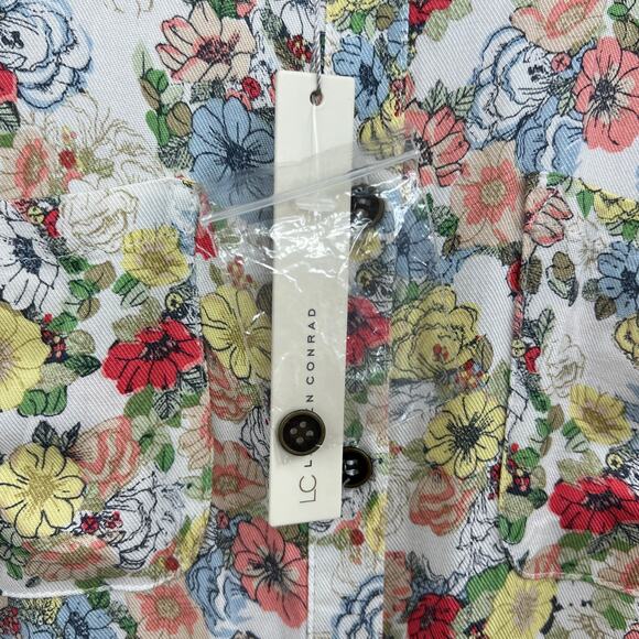 NEW LC Lauren Conrad SMALL Cream Floral Romper Sleeveless Button Up Front - Picture 12 of 13